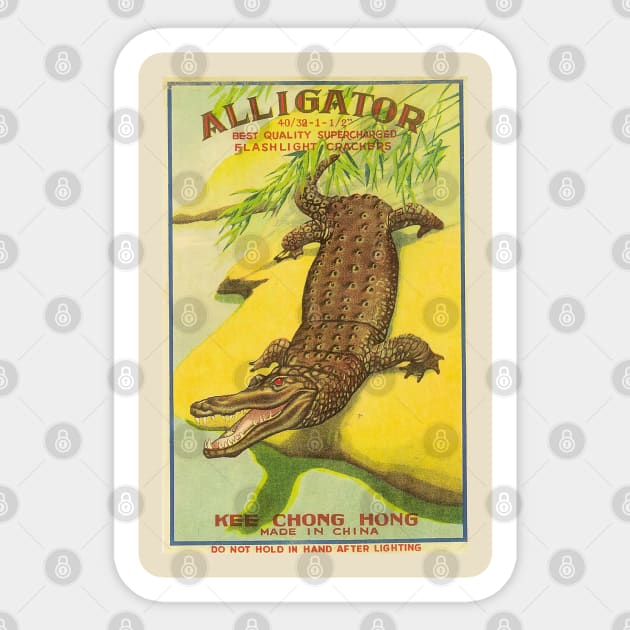 VINTAGE FIRECRACKER ALLIGATOR Sticker by kakeanbacot